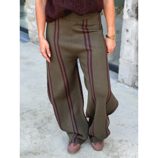 Pantalon ligné Eryne - Kaki