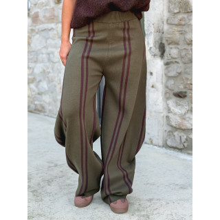 Pantalon ligné Eryne - Kaki