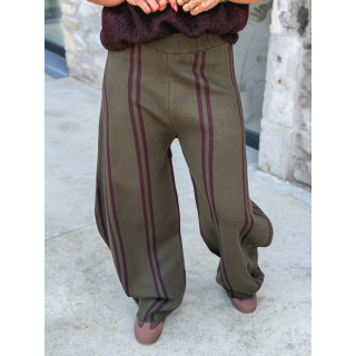 Pantalon ligné Eryne - Kaki