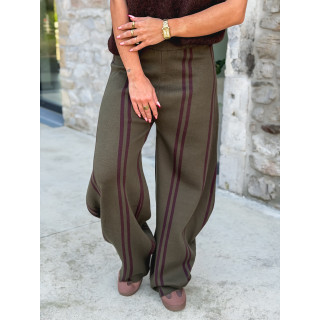 Pantalon ligné Eryne - Kaki