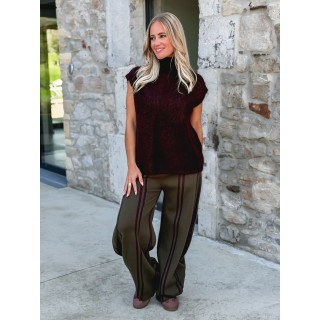 Pantalon ligné Eryne - Kaki