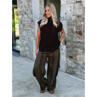 Pantalon ligné Eryne - Kaki