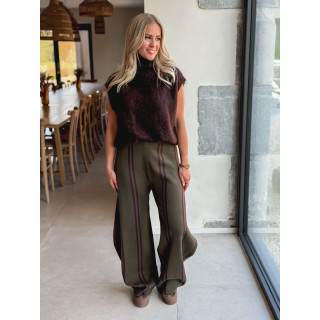Pantalon ligné Eryne - Kaki