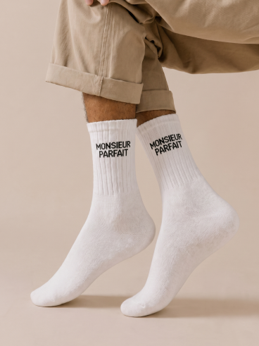 Chaussettes "Monsieur parfait" - Blanc