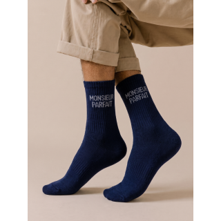 Chaussettes "Monsieur parfait" - Bleu marine