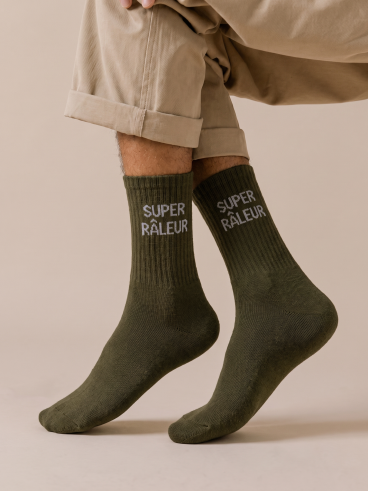 Chaussettes "Super râleur" - Kaki