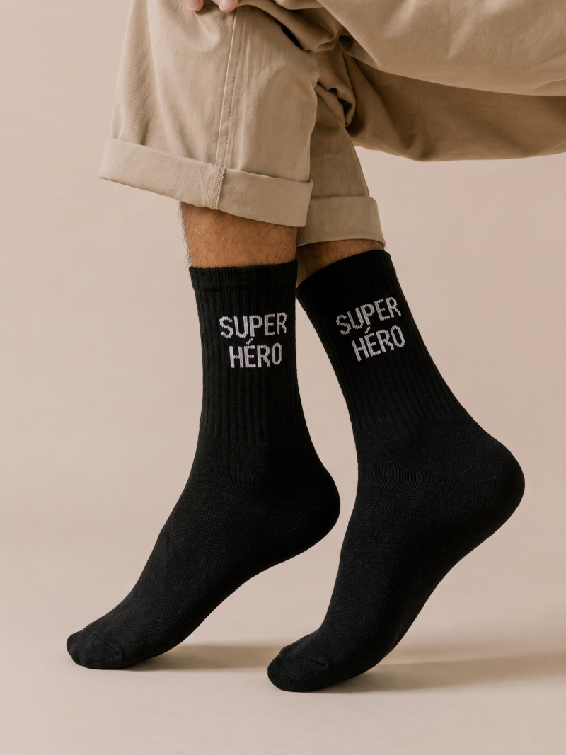 Chaussettes "Super héro" - Noir Chaussettes "Super héro" - Noir