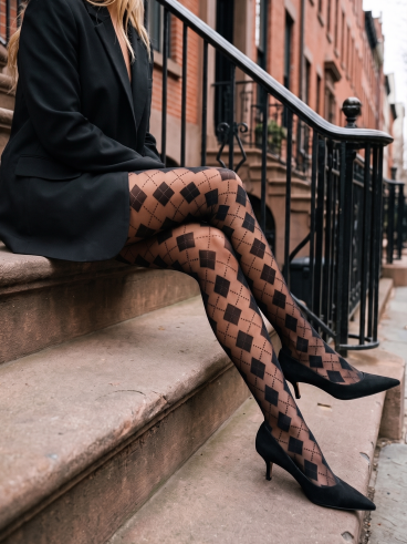 Bas collant à motifs Saria - Noir