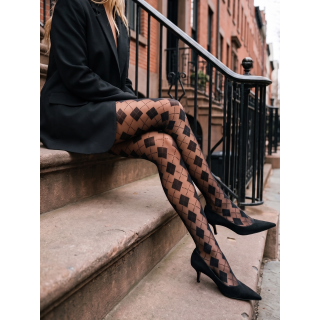 Bas collant à motifs Saria - Noir