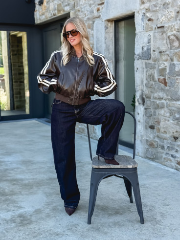 Veste en simili Zorka - Marron