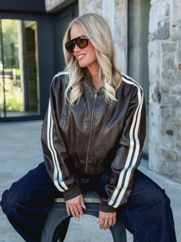 Veste en simili Zorka - Marron