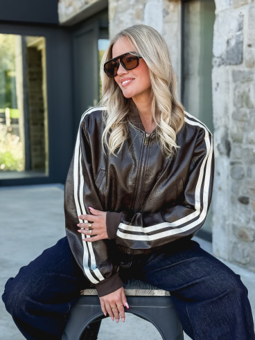 Veste en simili Zorka - Marron
