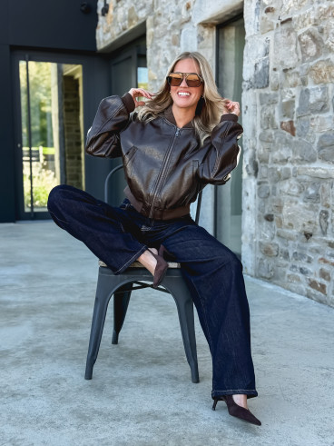 Veste en simili Zorka - Marron