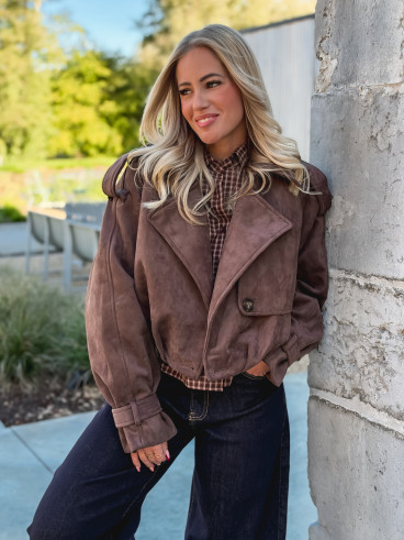 Veste courte Auriane - Marron