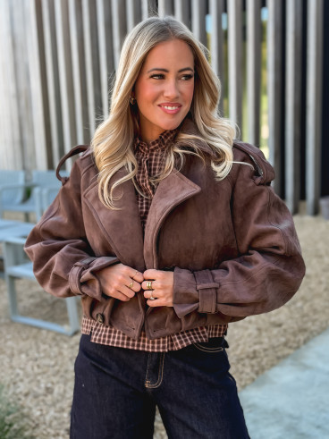 Veste courte Auriane - Marron