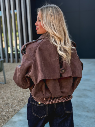 Veste courte Auriane - Marron