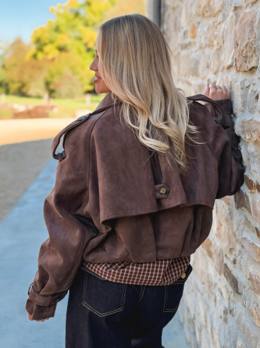 Veste courte Auriane - Marron