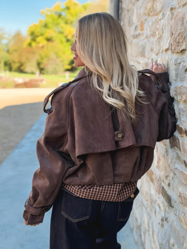 Veste courte Auriane - Marron