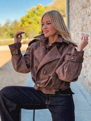 Veste courte Auriane - Marron