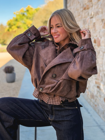 Veste courte Auriane - Marron