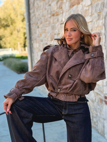 Veste courte Auriane - Marron