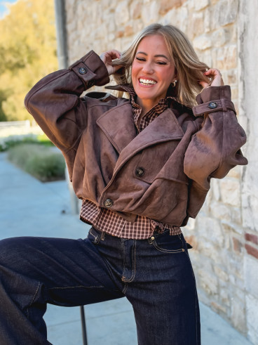 Veste courte Auriane - Marron