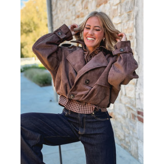Veste courte Auriane - Marron