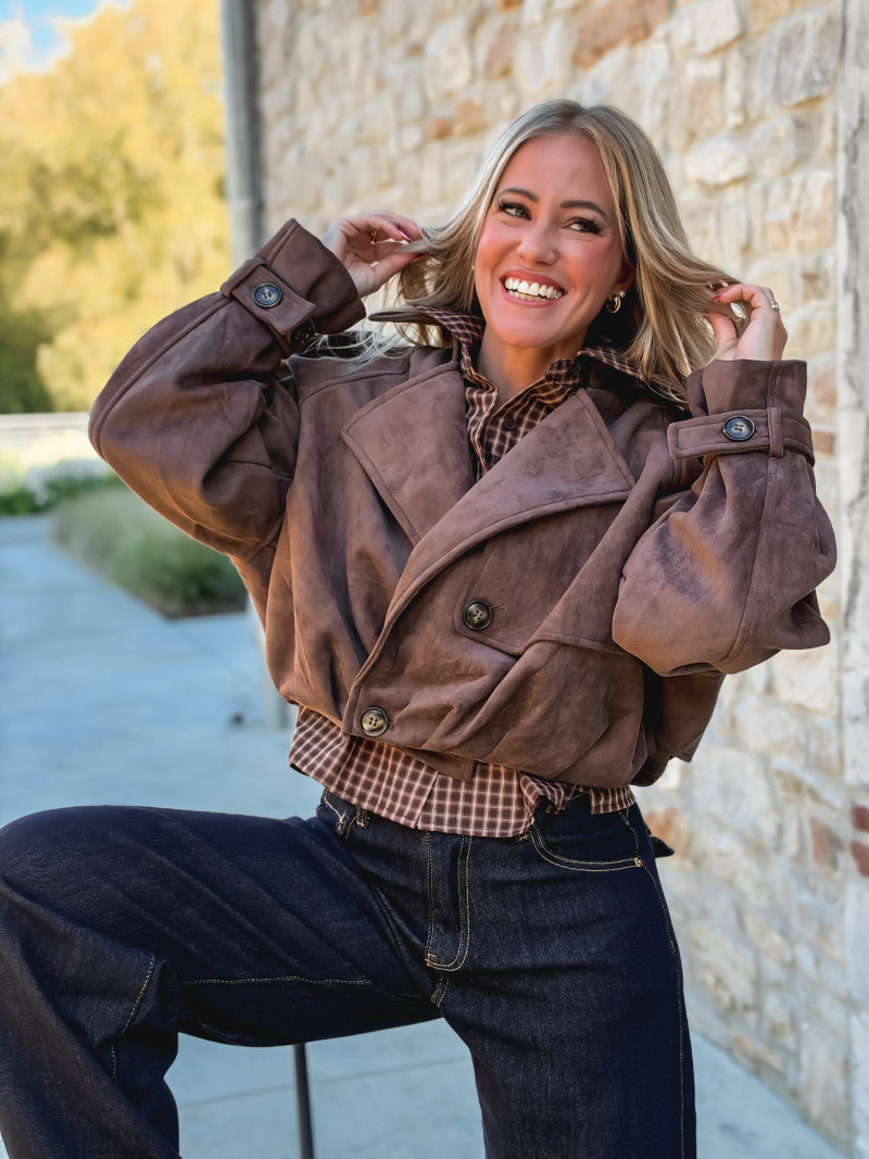 Veste courte Auriane - Marron