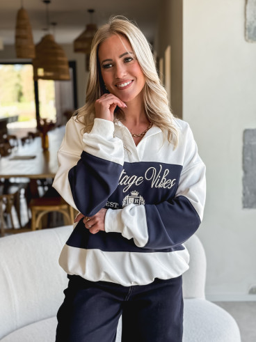 Pull Mylie - Blanc/Bleu marine Pull Mylie - Blanc/Bleu marine
