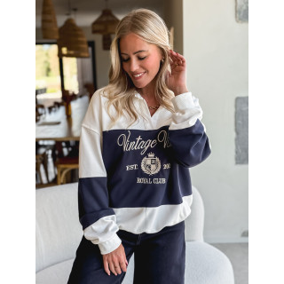 Pull Mylie - Blanc/Bleu marine