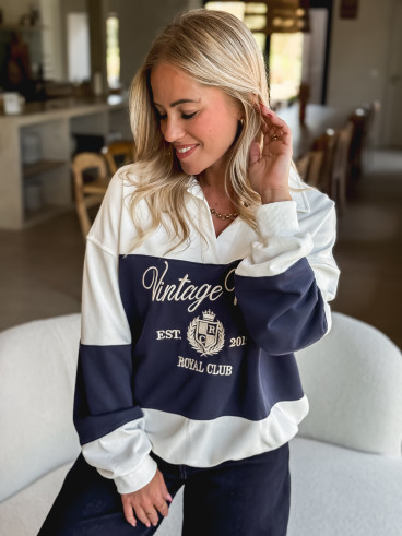Pull Mylie - Blanc/Bleu marine Pull Mylie - Blanc/Bleu marine