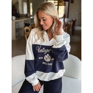 Pull Mylie - Blanc/Bleu marine