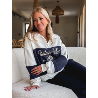 Pull Mylie - Blanc/Bleu marine