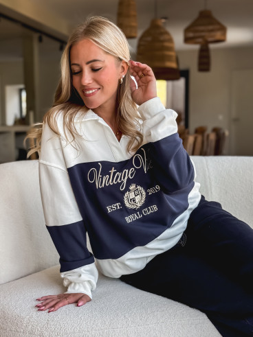 Pull Mylie - Blanc/Bleu marine Pull Mylie - Blanc/Bleu marine