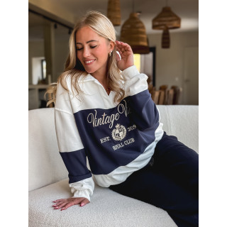 Pull Mylie - Blanc/Bleu marine