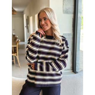 Pull ligné Valia - Bleu marine
