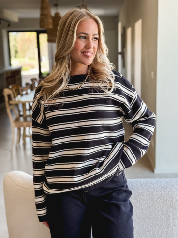 Pull ligné Valia - Bleu marine Pull ligné Valia - Bleu marine