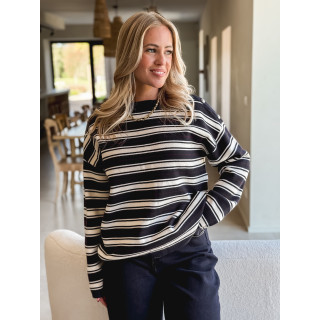 Pull ligné Valia - Bleu marine