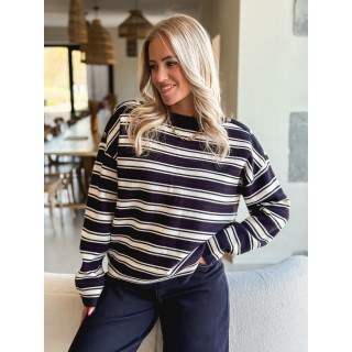 Pull ligné Valia - Bleu marine