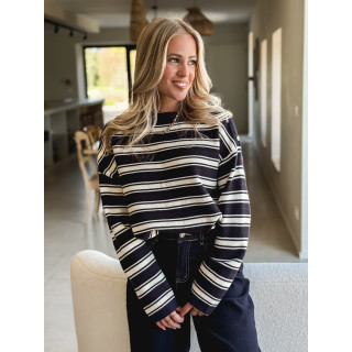 Pull ligné Valia - Bleu marine