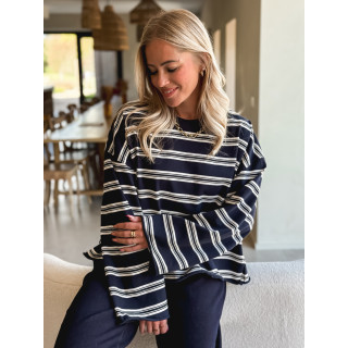 Pull ligné Maëlie - Bleu marine