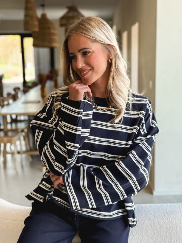 Pull ligné Maëlie - Bleu marine Pull ligné Maëlie - Bleu marine