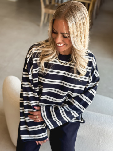Pull ligné Maëlie - Bleu marine Pull ligné Maëlie - Bleu marine