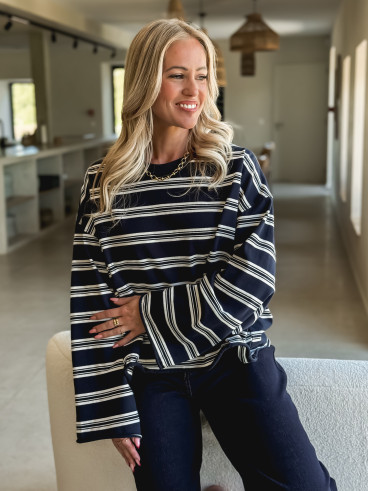 Pull ligné Maëlie - Bleu marine Pull ligné Maëlie - Bleu marine