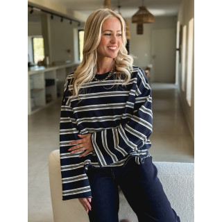 Pull ligné Maëlie - Bleu marine