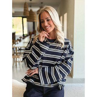 Pull ligné Maëlie - Bleu marine