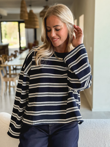 Pull ligné Maëlie - Bleu marine Pull ligné Maëlie - Bleu marine