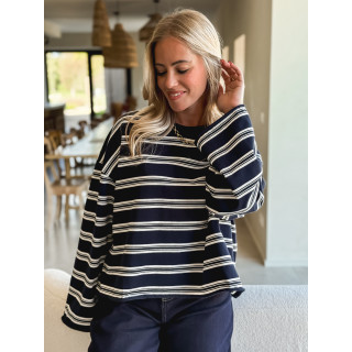 Pull ligné Maëlie - Bleu marine