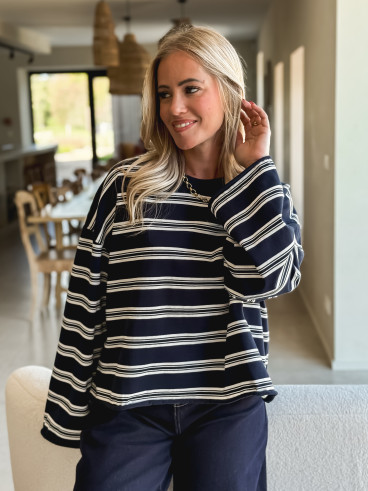 Pull ligné Maëlie - Bleu marine Pull ligné Maëlie - Bleu marine
