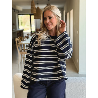 Pull ligné Maëlie - Bleu marine